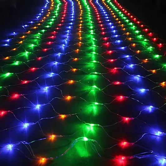 3X2M LED Solar String Net Mesh Light 8 Modes Waterproof Outdoor Garland Lamp for Christmas Party Patio Backyard Garden Decor